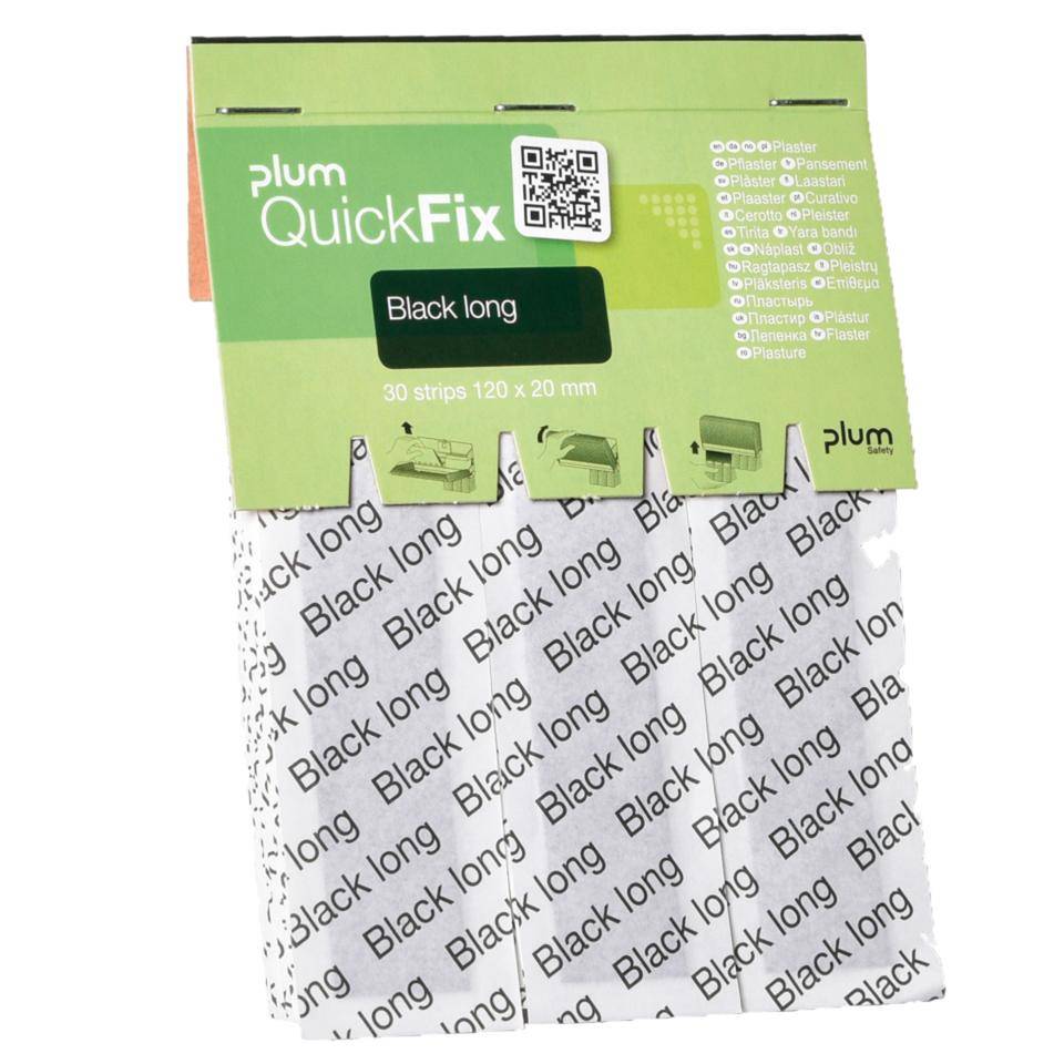 Nachfüllpack QuickFix Fingerverband Black long, schwarz, 120x20mm, 180/VE