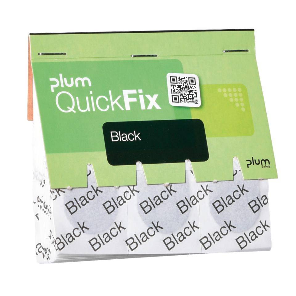 Nachfüllpack QuickFix Pflaster Black, schwarz, 72x25mm, 270/VE