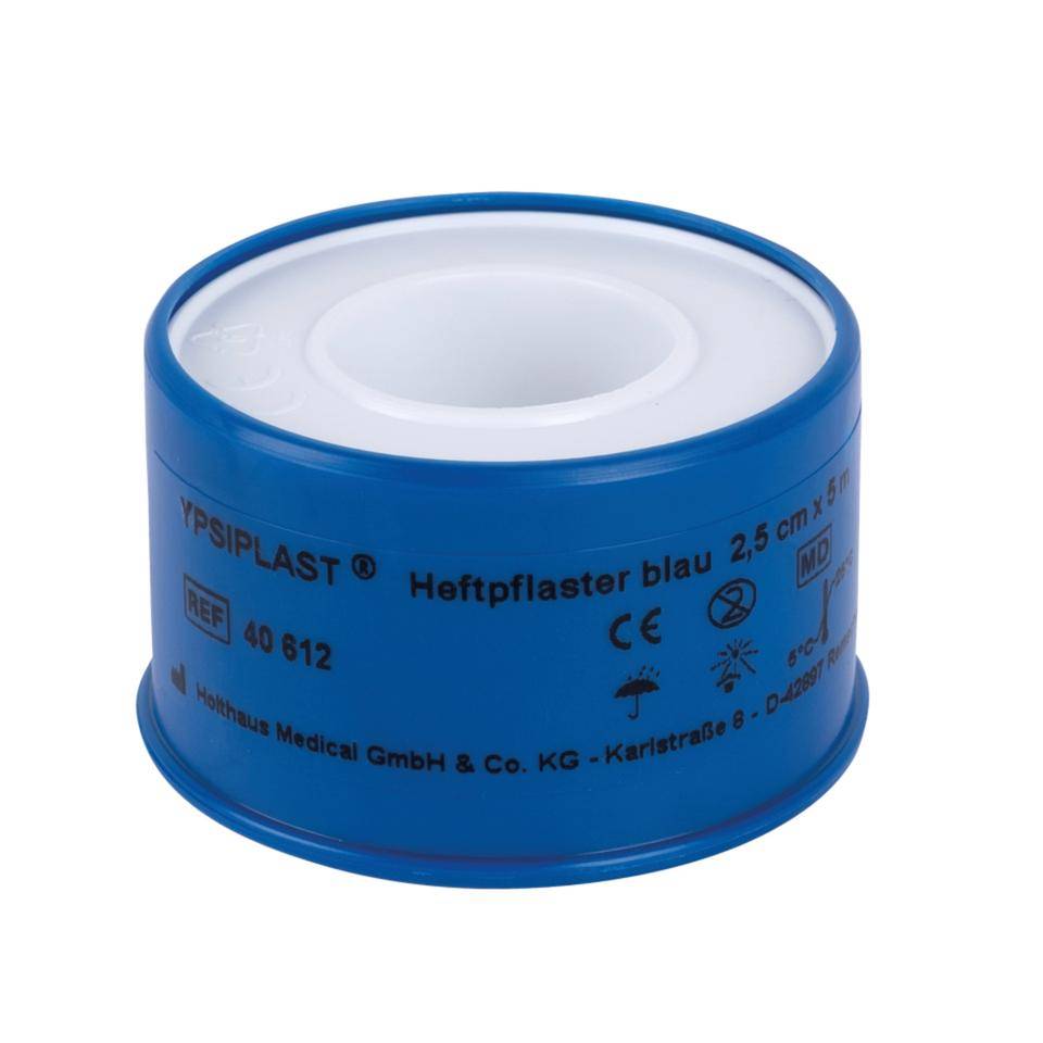 Holthaus Medical YPSIPLASTYP® Heftpflaster, Spule mit Schutzring, blau, 2,5cmx5m