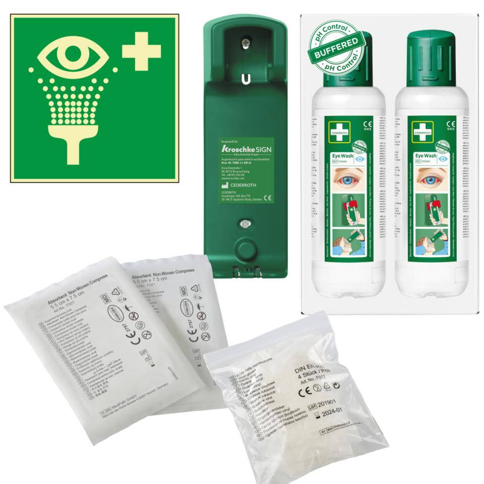 Augenspülung Starter-Set, Komplettlösung für die Augenspülstation
