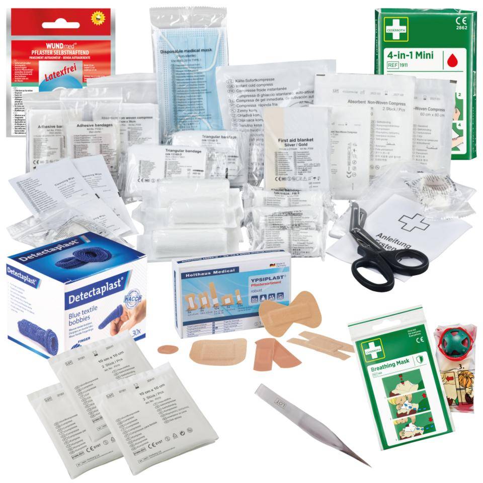 K.57 Erste-Hilfe Nachfüll-Set, DIN 13157, mit elastische und detektierbaren Pflastern