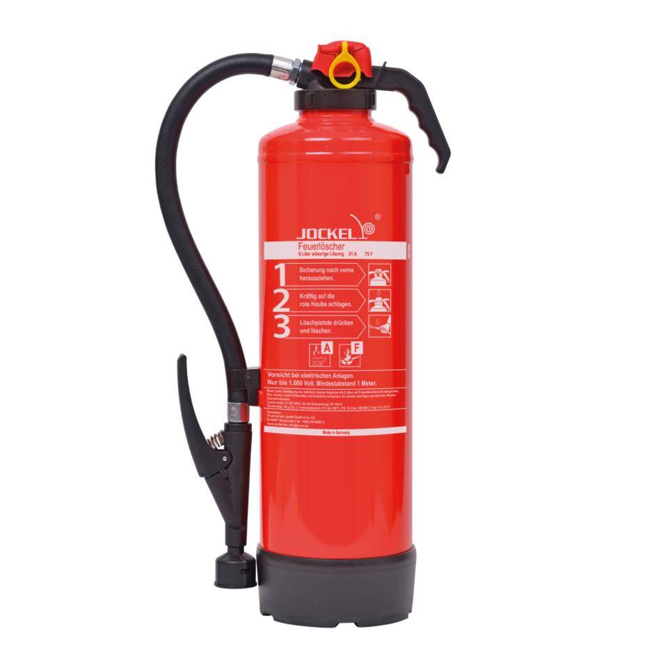 JOCKEL Fettbrandlöscher,aufladbar,für Brandklassen A,F,6 l,595x185x149mm,15,3kg