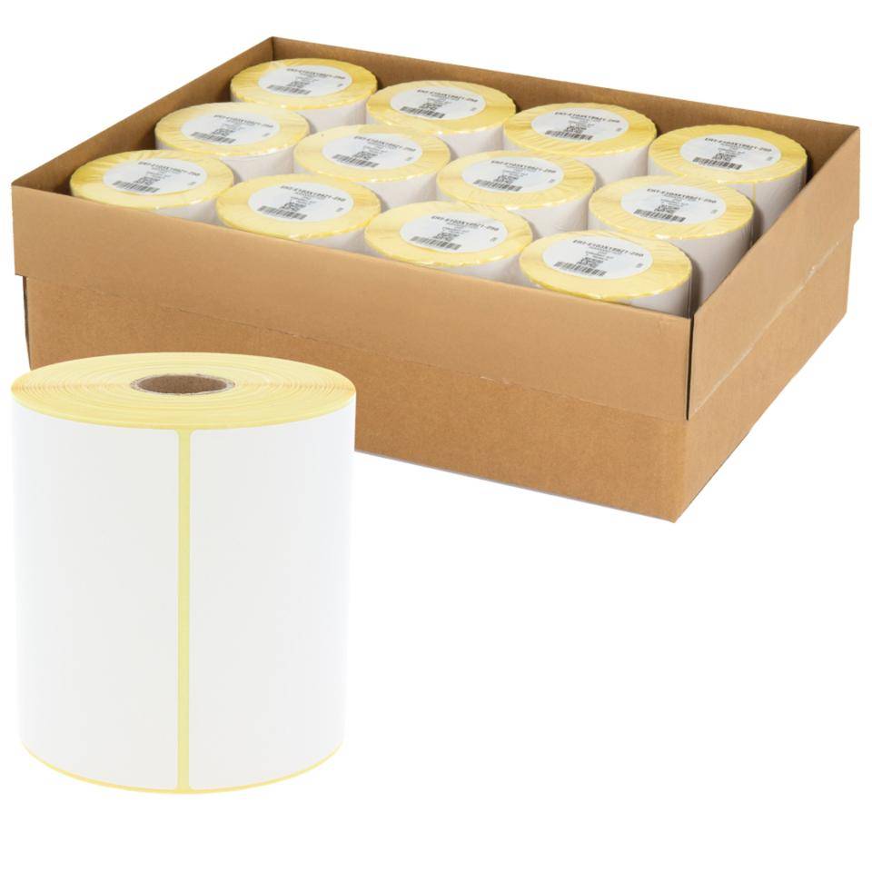 Versandetiketten Thermo-Eco,weiß,perm.klebend,25,4mm,103x199mm,VE/12RO,250/Rolle