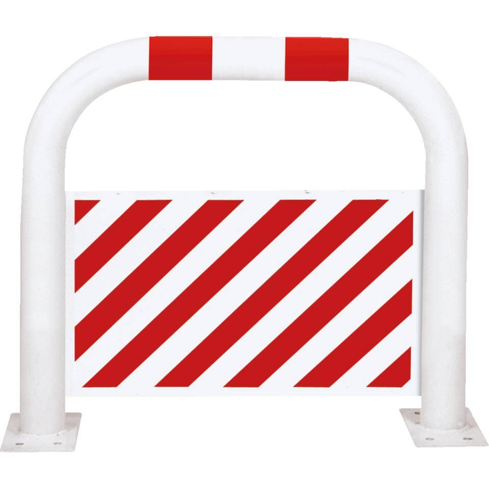 K.57 Schutzbügel mit Unterfahrschutz,425mm,z.Aufdübeln,rot/weiß,Stahl,750x650mm