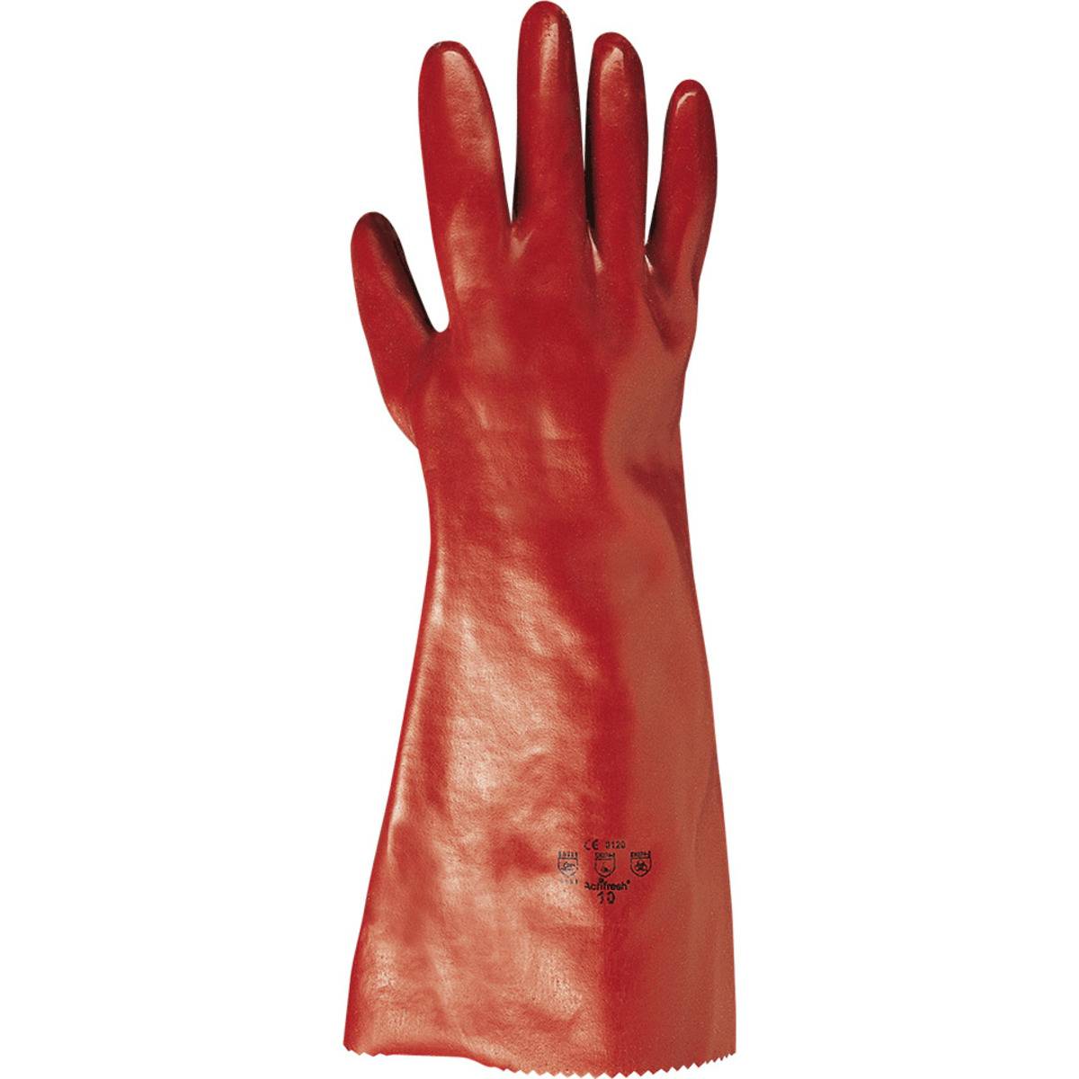 teXXor® Chemikalien-Schutzhandschuh topline, Kat.III, rotbraun, 400mm, Größe 9