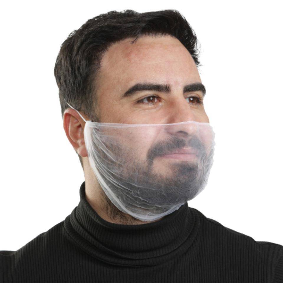 Bartschutz mit Kopfgummi, Typ 5662L, Kat.I, weiß, Micromesh, Größe L, 100/VE