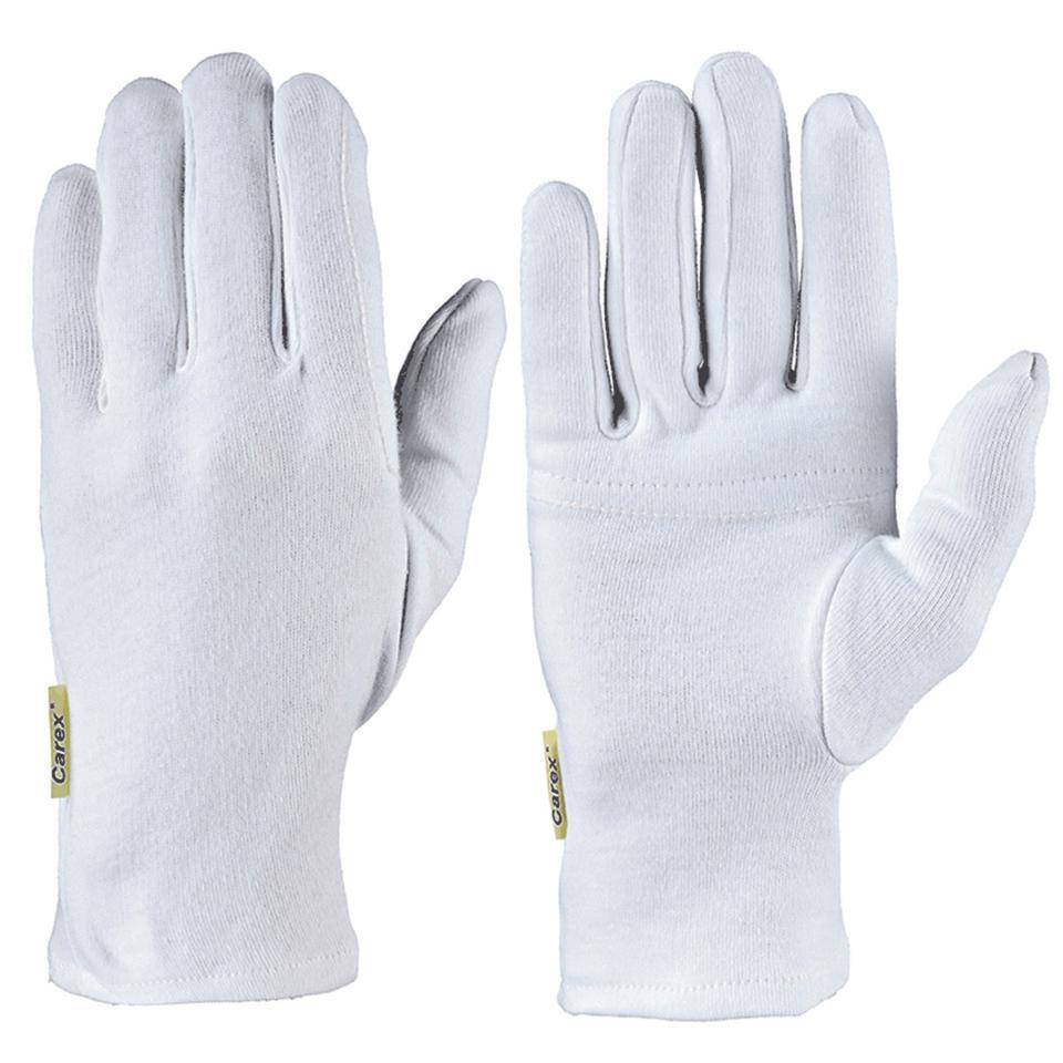 Carex® Schutzhandschuh 1004, Kategorie I, weiß, Baumwolltrikot, 250mm, Größe 6