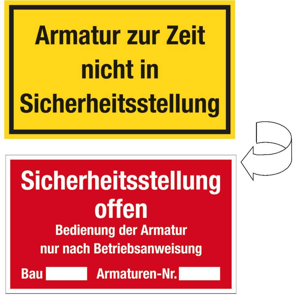 Sicherheitsstellung offen, doppelseitig, Kunststoff, 200x120mm