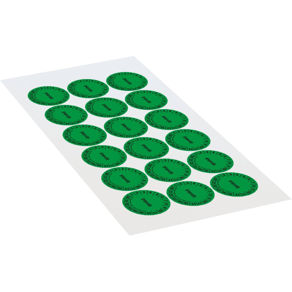 Reihen von grünen Kreisen, von denen jeder eine schwarze Silhouette einer Wassermelonenscheibe mit Kernen enthält, diagonal auf einer weißen Oberfläche angeordnet.