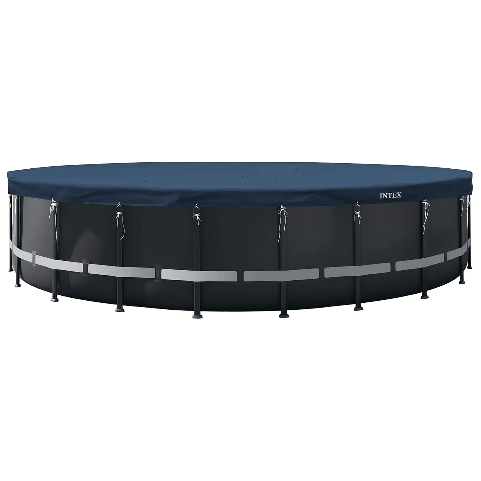 INTEX Poolabdeckung INTEX Ø730 x 20 cm Rund PVC Dunkelblau und Grau