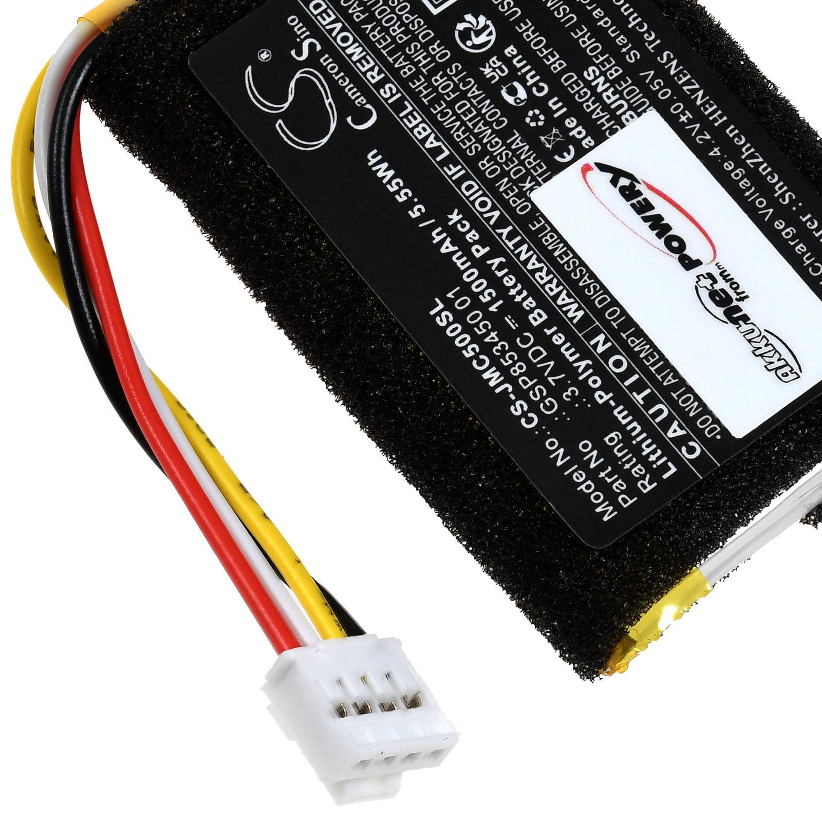 Eine Nahaufnahme einer rechteckigen Batterie mit 