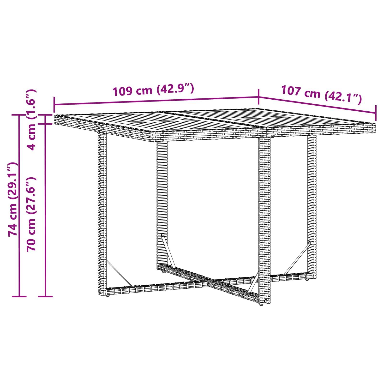 vidaXL Gartentisch