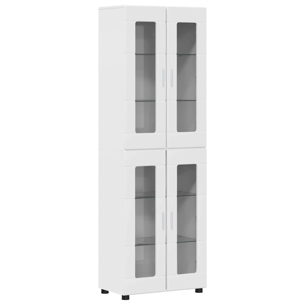 vidaXL Highboard FLORIN Hochglanz Weiß 60 x 35 x 182 cm Holzwerkstoff