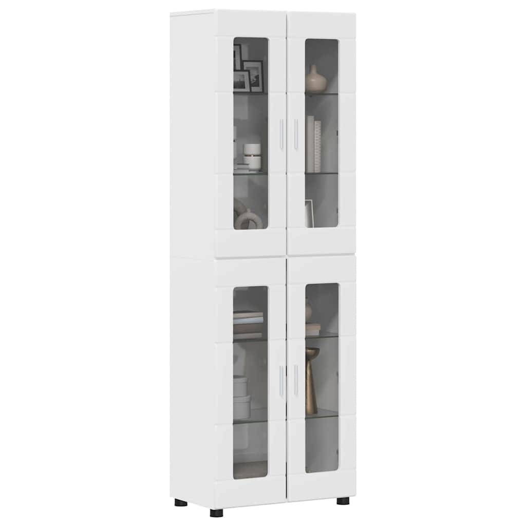 vidaXL Highboard FLORIN Hochglanz Weiß 60 x 35 x 182 cm Holzwerkstoff