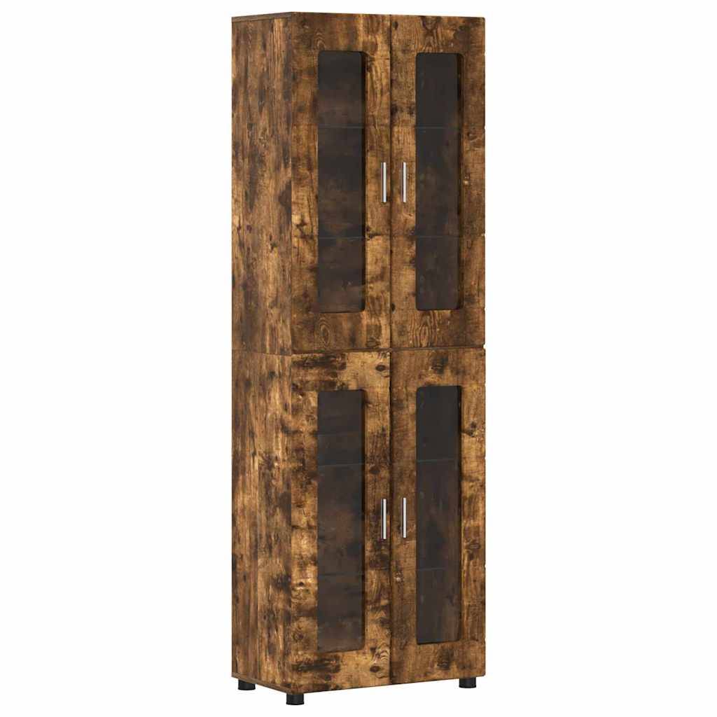 vidaXL Highboard mit Regal FLORIN Geräucherte Eiche 60 x 35 x 182 cm