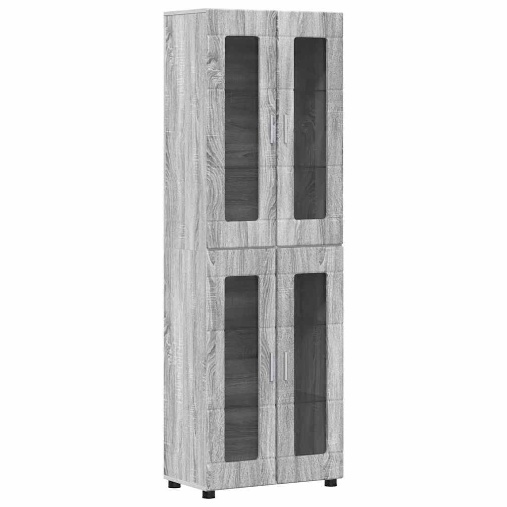 vidaXL Highboard FLORIN Graues Sonoma 60 x 35 x 182 cm Holzwerkstoff