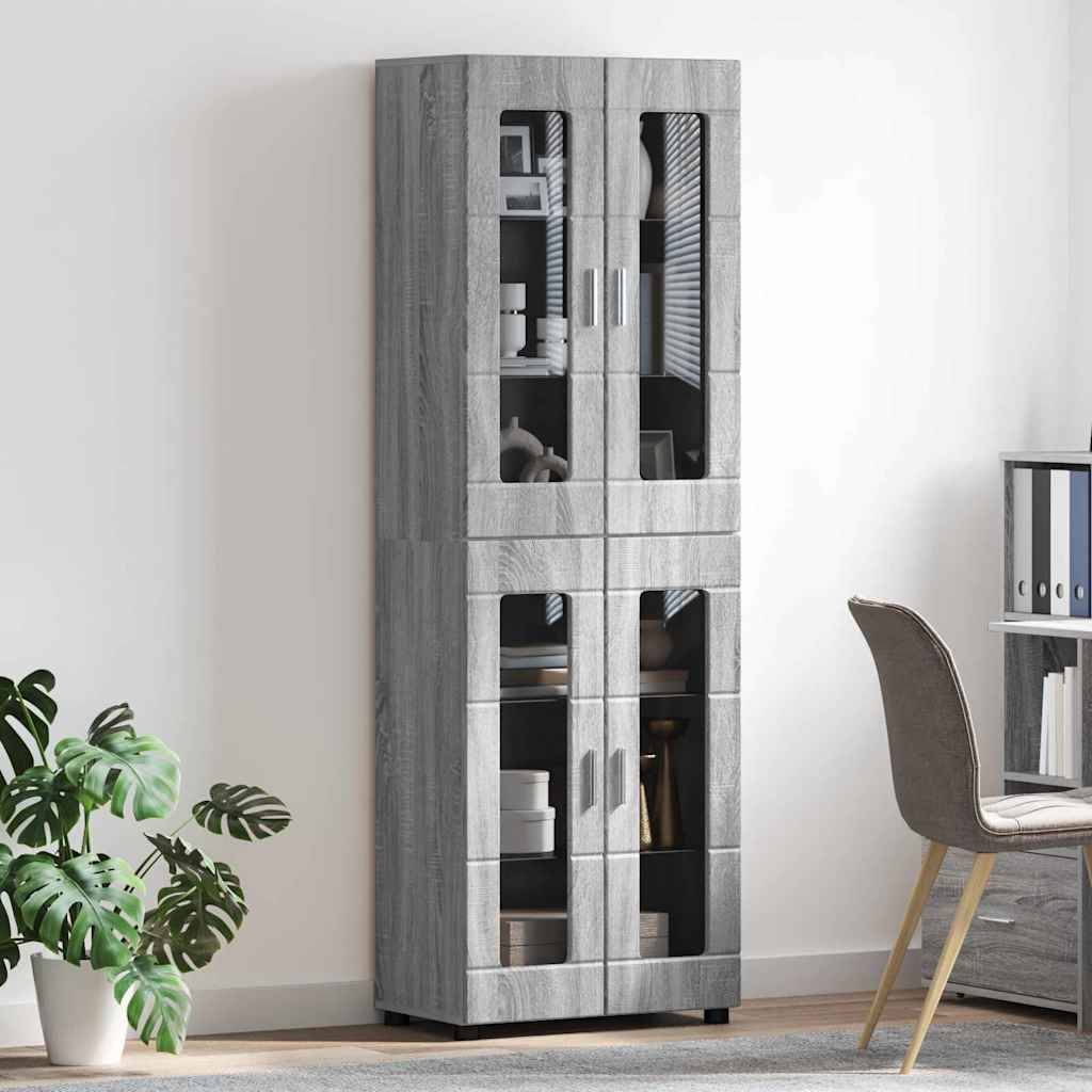 vidaXL Highboard FLORIN Graues Sonoma 60 x 35 x 182 cm Holzwerkstoff