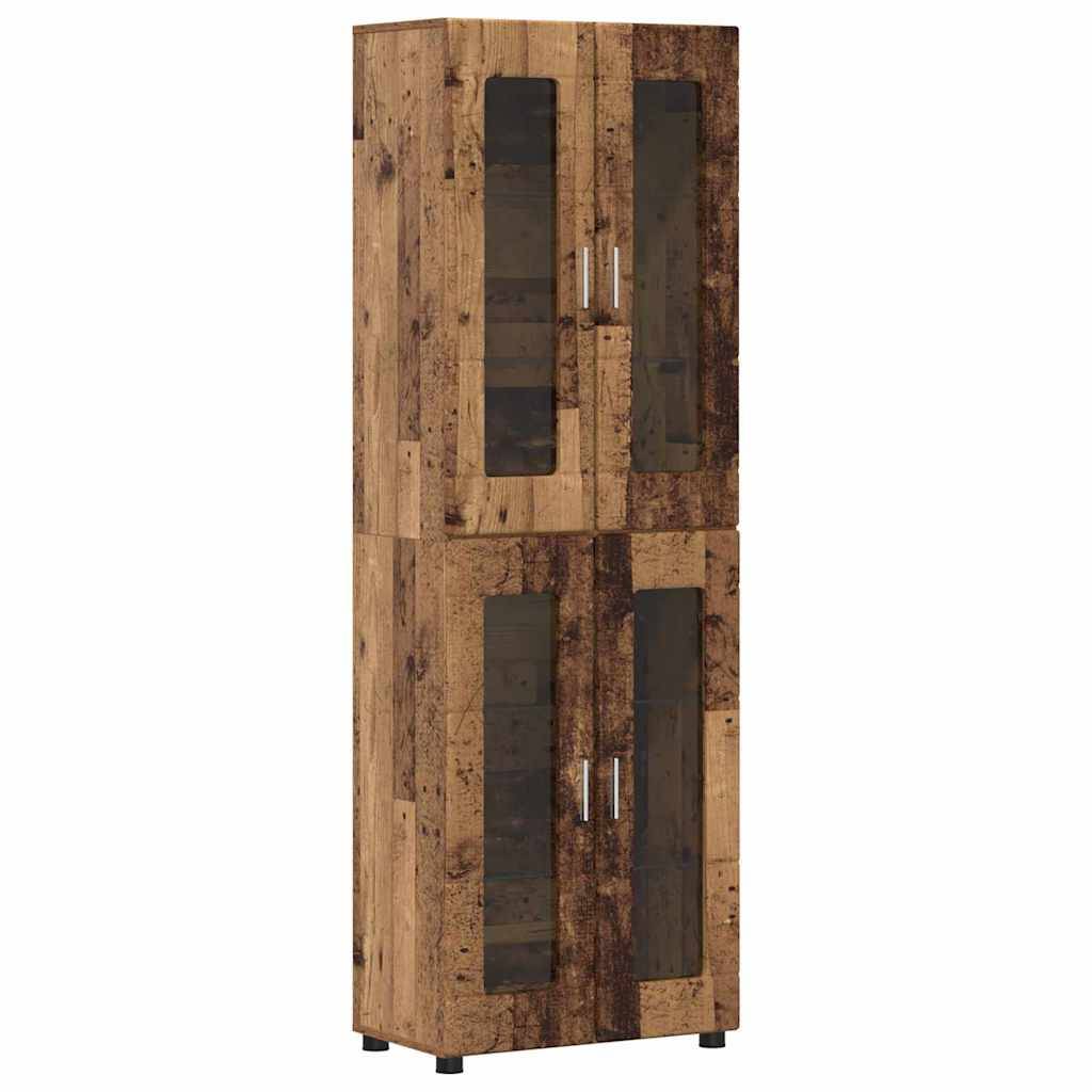 vidaXL Highboard mit Tür FLORIN Altholz 60 x 35 x 182 cm Holzwerkstoff