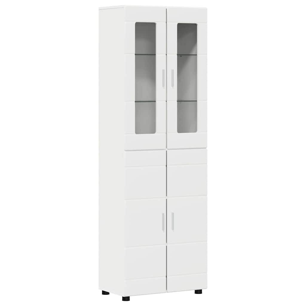 vidaXL Highboard mit Regal FLORIN Weiß 60 x 35 x 182 cm Holzwerkstoff