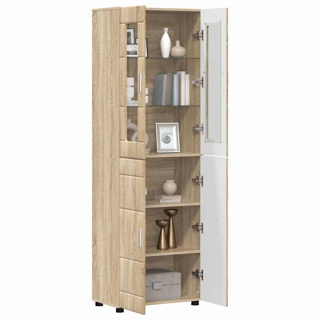 vidaXL Highboard FLORIN Sonoma-Eiche 60 x 35 x 182 cm Holzwerkstoff