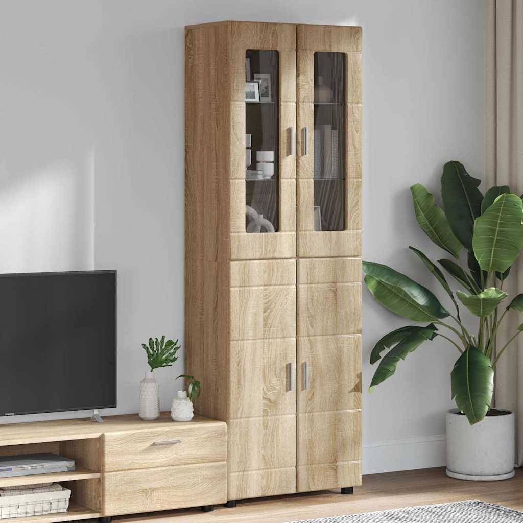 vidaXL Highboard FLORIN Sonoma-Eiche 60 x 35 x 182 cm Holzwerkstoff