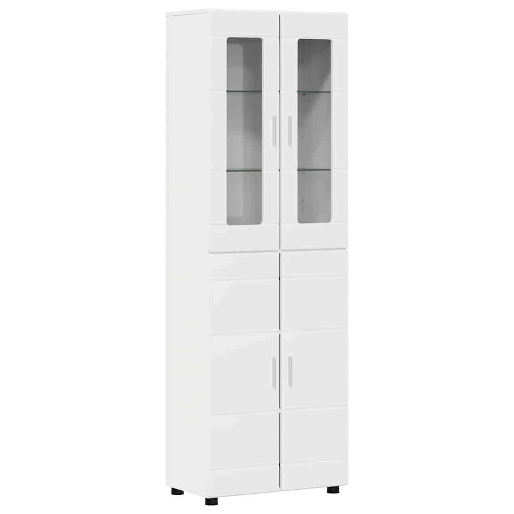 vidaXL Highboard FLORIN Hochglanz Weiß 60 x 35 x 182 cm Holzwerkstoff