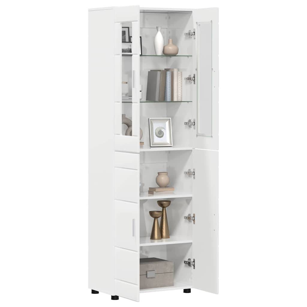 vidaXL Highboard FLORIN Hochglanz Weiß 60 x 35 x 182 cm Holzwerkstoff