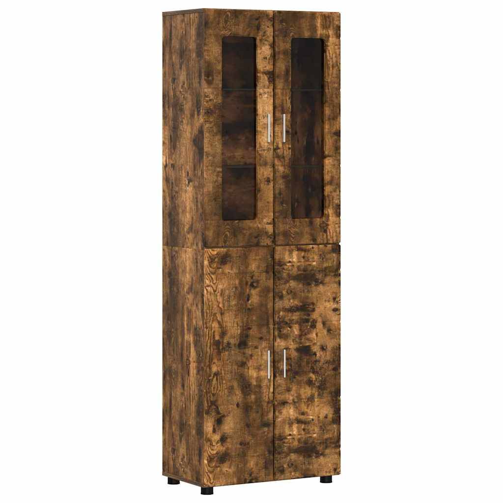 vidaXL Highboard mit Regal FLORIN Geräucherte Eiche 60 x 35 x 182 cm