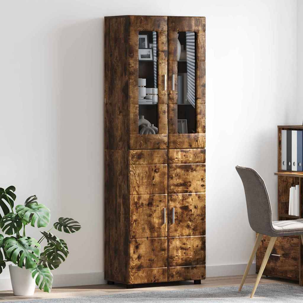 vidaXL Highboard mit Regal FLORIN Geräucherte Eiche 60 x 35 x 182 cm