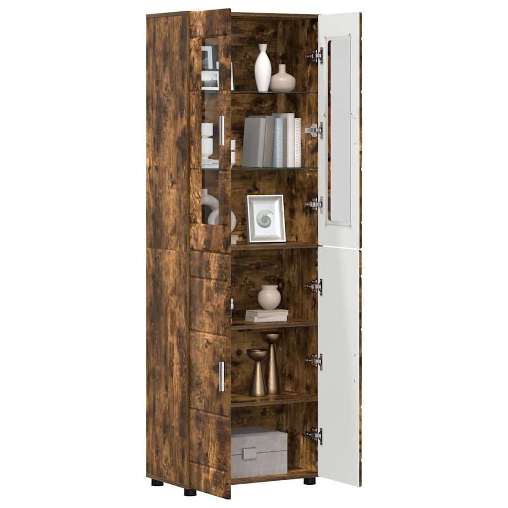 vidaXL Highboard mit Regal FLORIN Geräucherte Eiche 60 x 35 x 182 cm