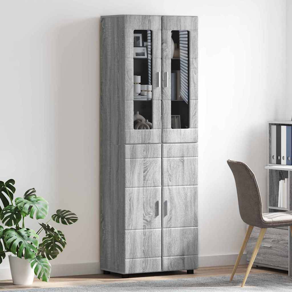 vidaXL Highboard FLORIN Graues Sonoma 60 x 35 x 182 cm Holzwerkstoff