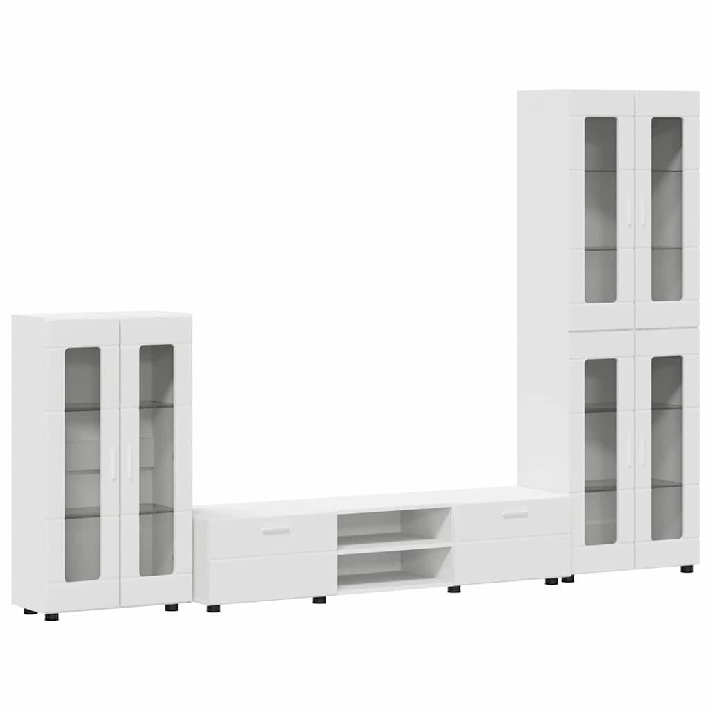 vidaXL TV-Schrankset mit Schubladen FLORIN 3 pcs Weiß Holzwerkstoff