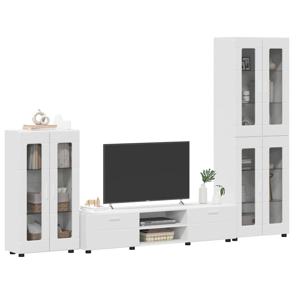 vidaXL TV-Schrankset mit Schubladen FLORIN 3 pcs Weiß Holzwerkstoff