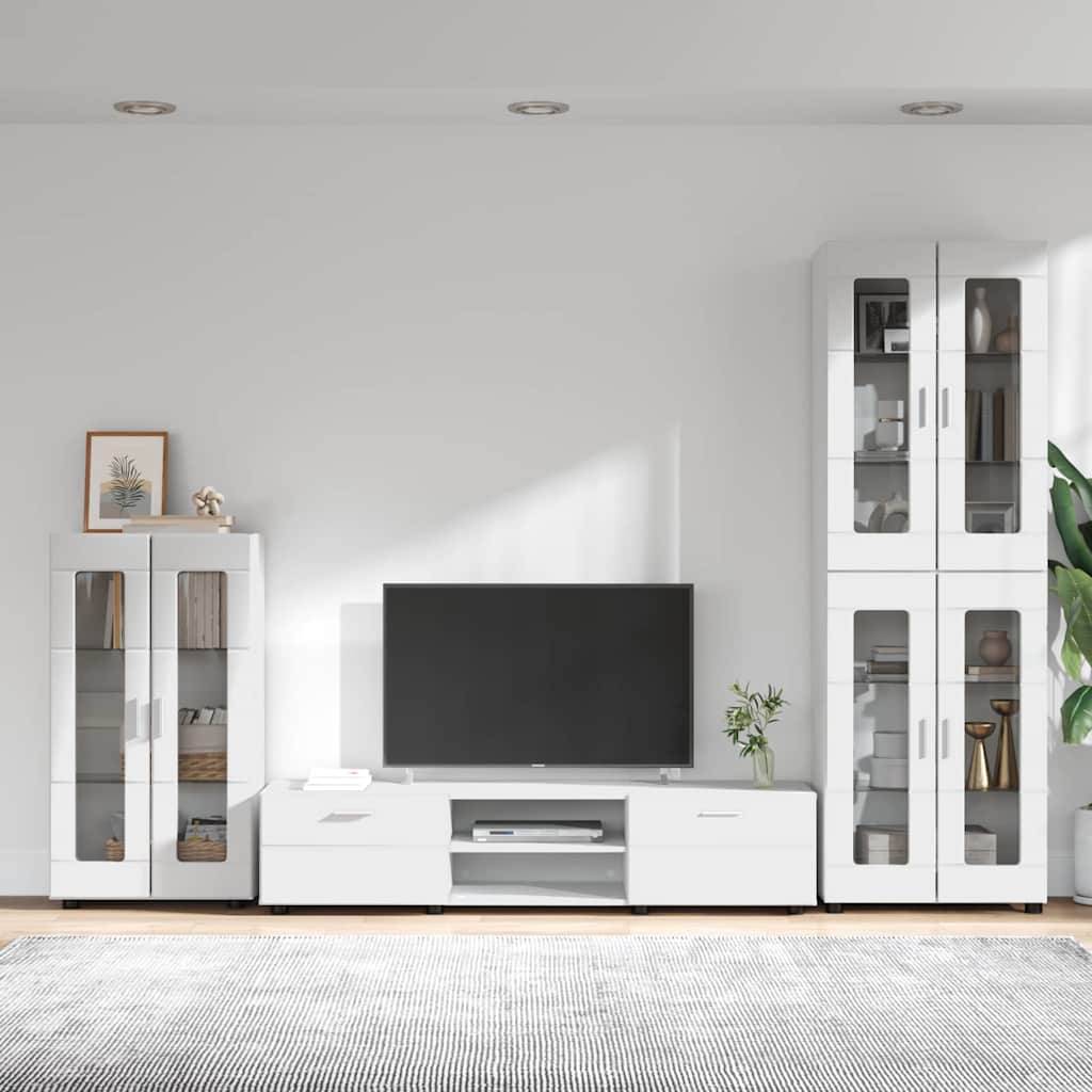 vidaXL TV-Schrankset mit Schubladen FLORIN 3 pcs Weiß Holzwerkstoff
