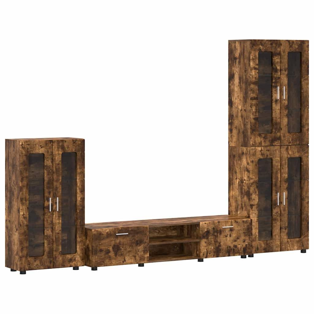 vidaXL TV-Schrankset FLORIN 3 pcs Geräucherte Eiche Holzwerkstoff