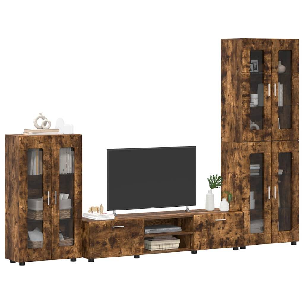 vidaXL TV-Schrankset FLORIN 3 pcs Geräucherte Eiche Holzwerkstoff