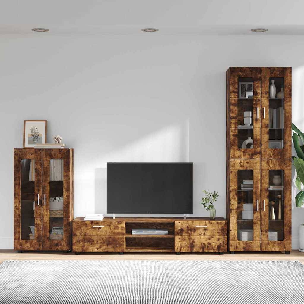 vidaXL TV-Schrankset FLORIN 3 pcs Geräucherte Eiche Holzwerkstoff