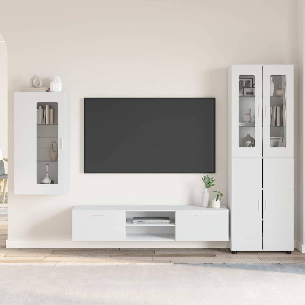vidaXL TV-Schrankset mit Schubladen FLORIN 3 pcs Weiß Holzwerkstoff