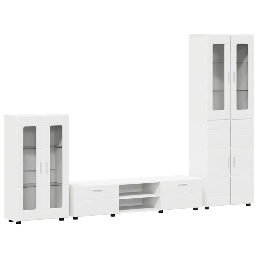 vidaXL TV-Schrankset mit Schubladen FLORIN 3 pcs Weiß Holzwerkstoff