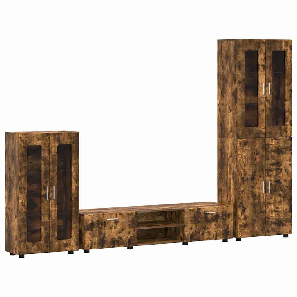 vidaXL TV-Schrankset FLORIN 3 pcs Geräucherte Eiche Holzwerkstoff