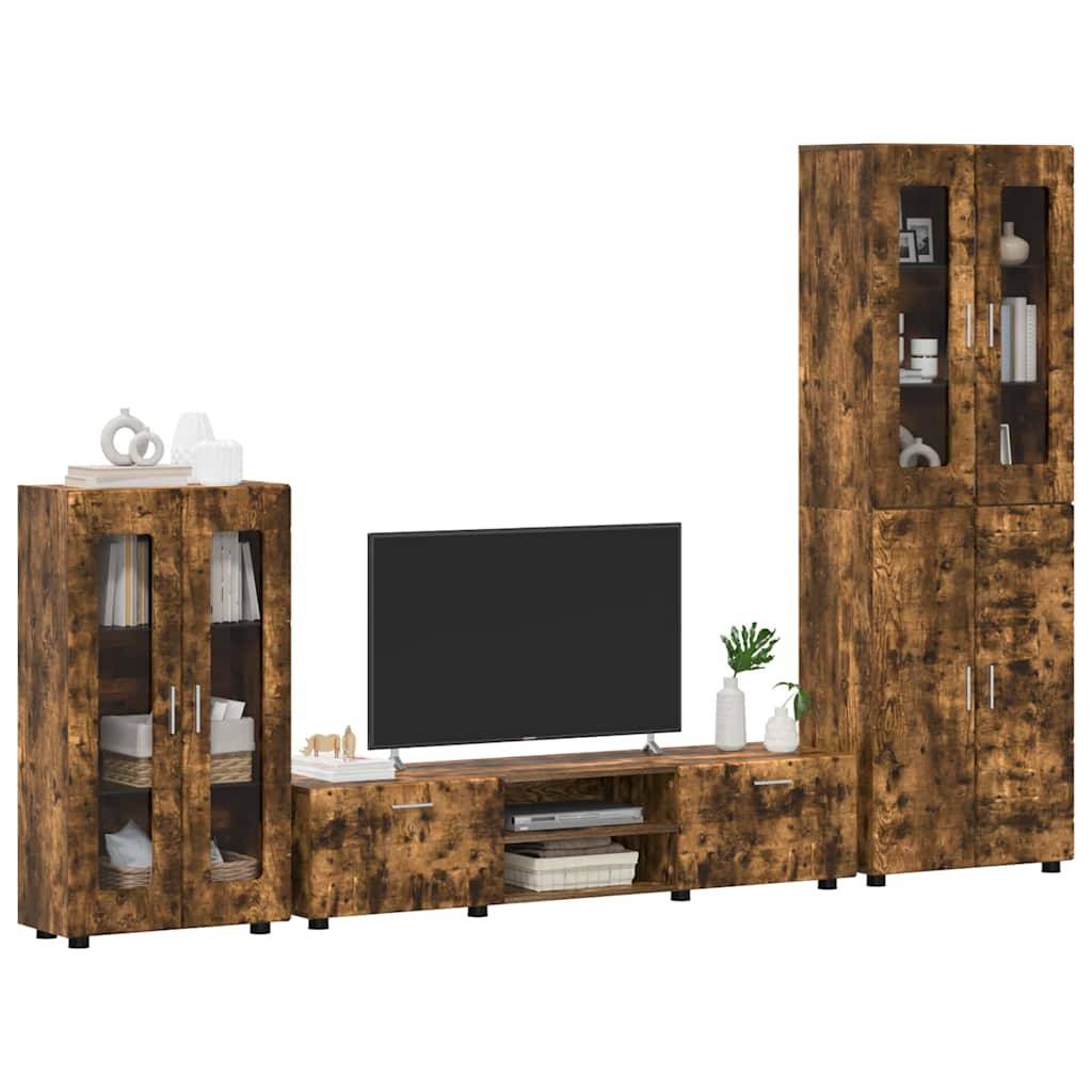 vidaXL TV-Schrankset FLORIN 3 pcs Geräucherte Eiche Holzwerkstoff