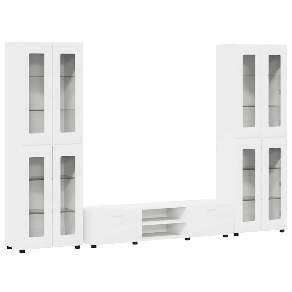 vidaXL TV-Schrankset mit Schubladen FLORIN 3 pcs Weiß Holzwerkstoff