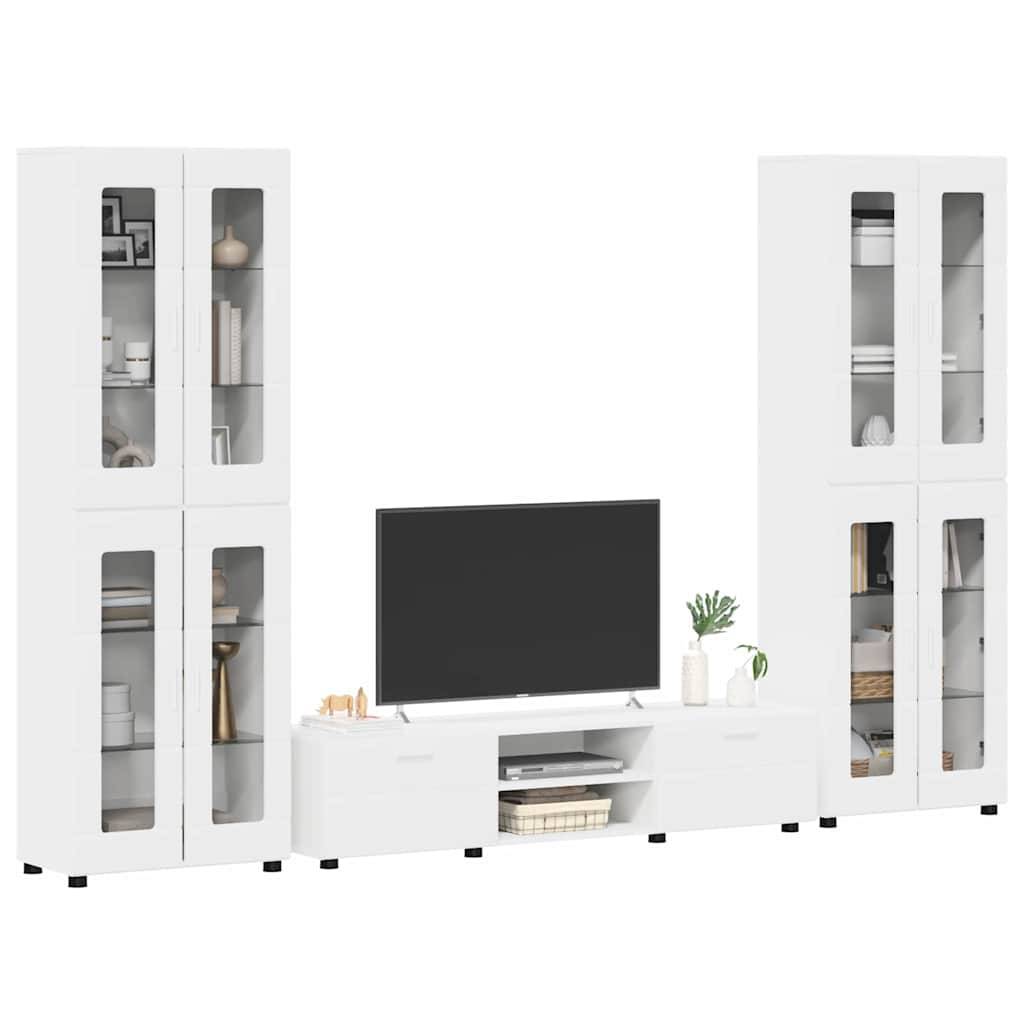 vidaXL TV-Schrankset mit Schubladen FLORIN 3 pcs Weiß Holzwerkstoff