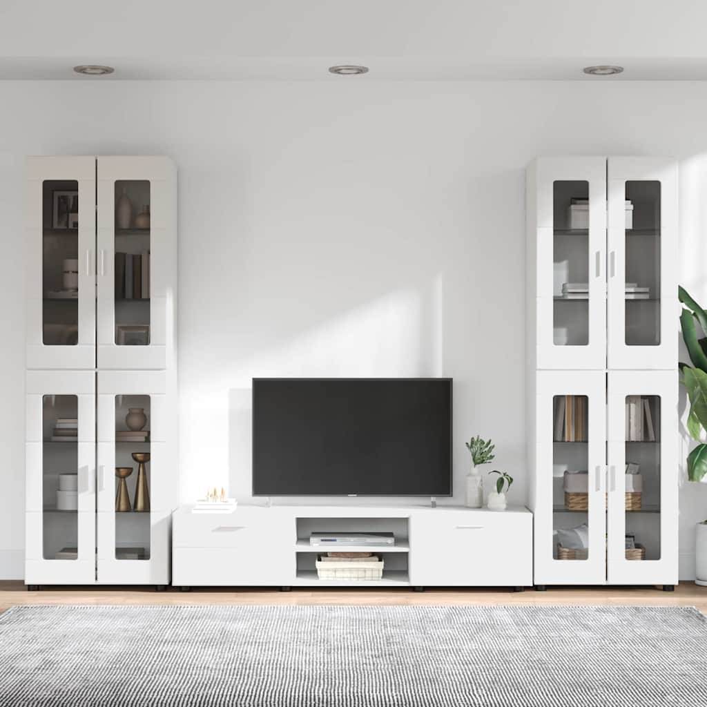 vidaXL TV-Schrankset mit Schubladen FLORIN 3 pcs Weiß Holzwerkstoff