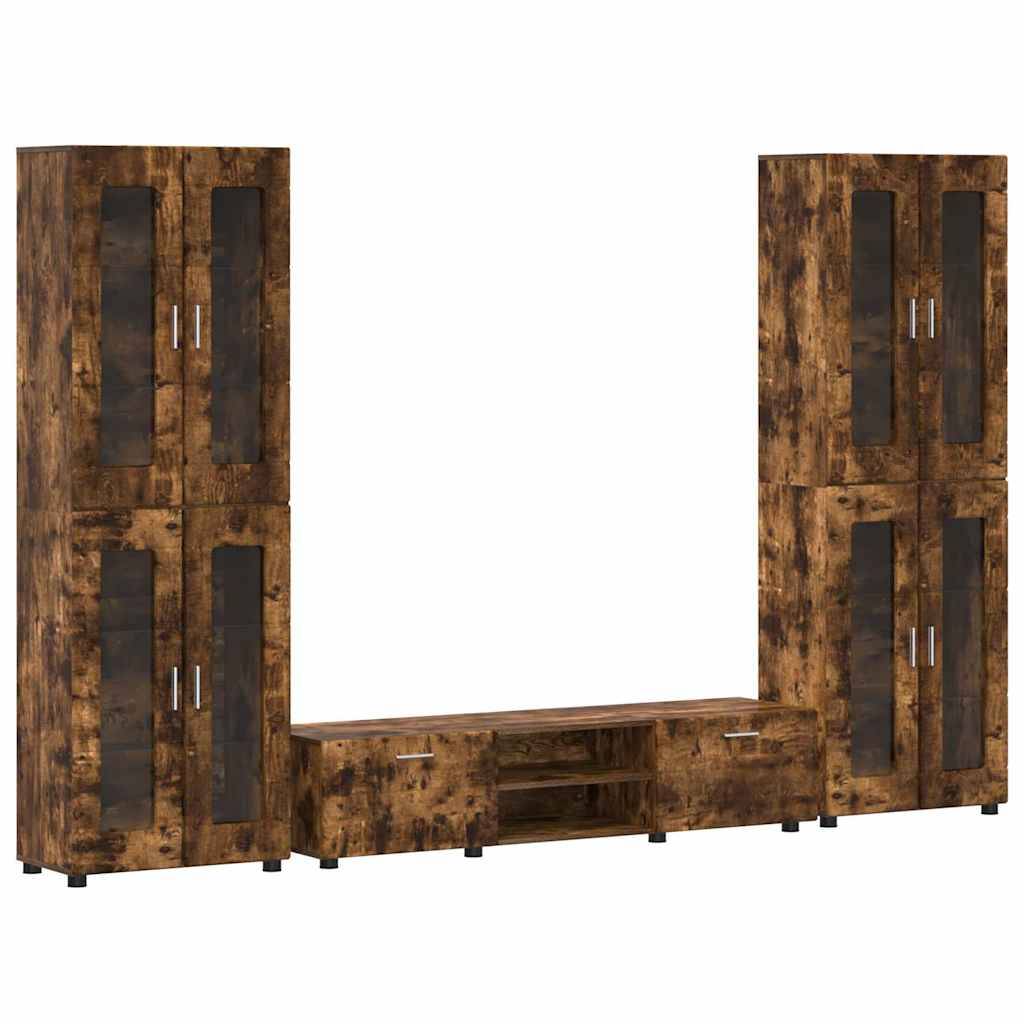 vidaXL TV-Schrankset FLORIN 3 pcs Geräucherte Eiche Holzwerkstoff