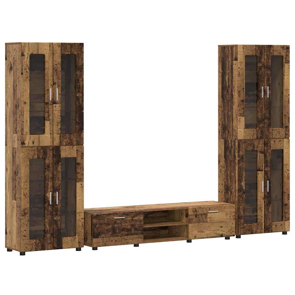 vidaXL TV-Schrankset mit Schubladen FLORIN 3 pcs Altholz Holzwerkstoff