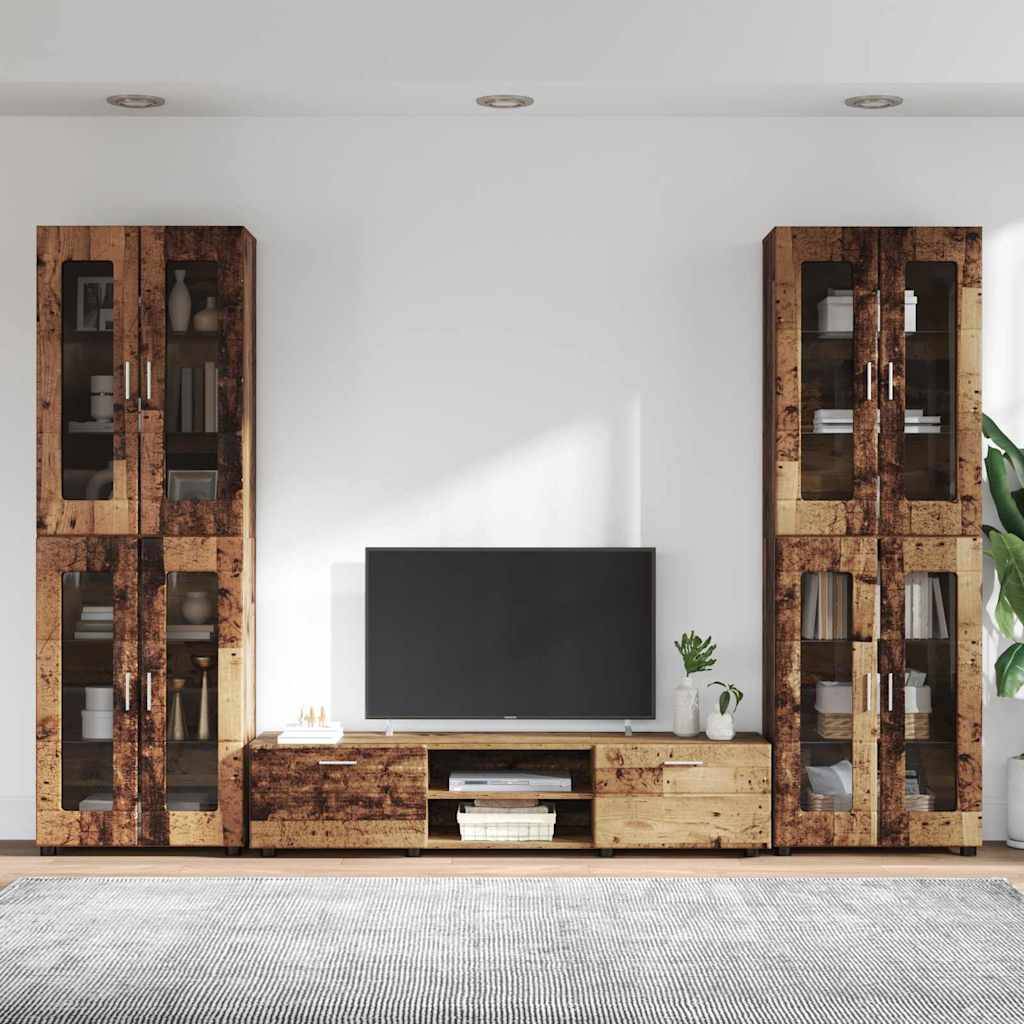 vidaXL TV-Schrankset mit Schubladen FLORIN 3 pcs Altholz Holzwerkstoff