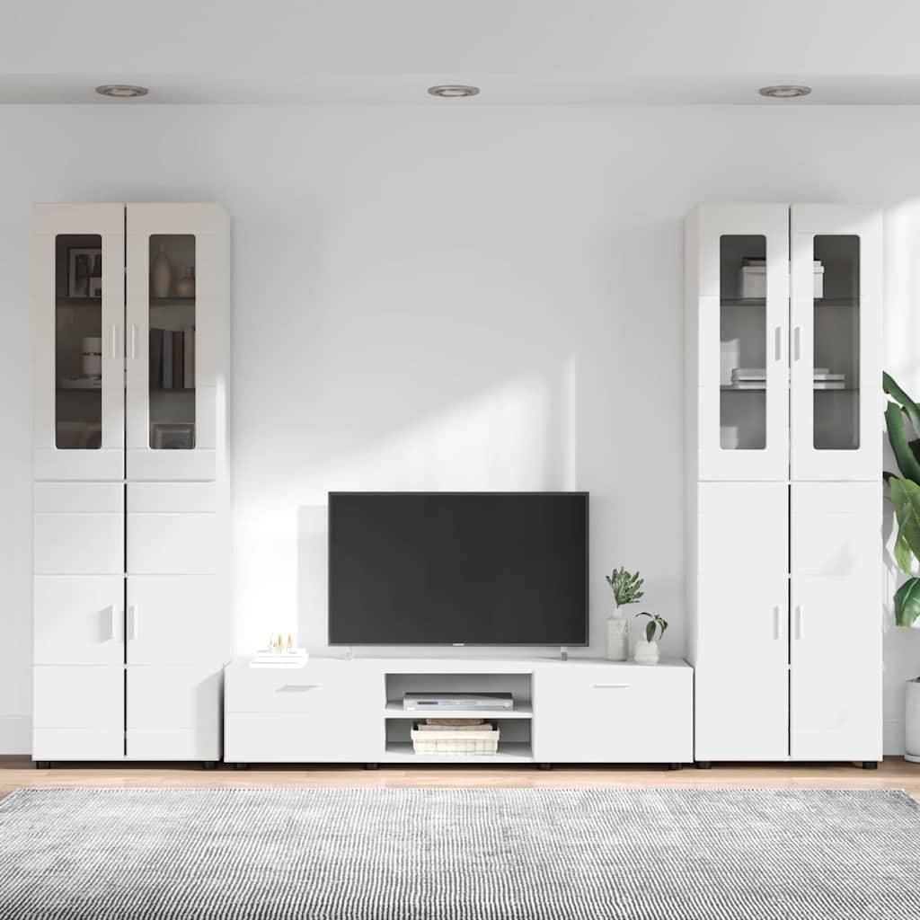 vidaXL TV-Schrankset mit Schubladen FLORIN 3 pcs Weiß Holzwerkstoff