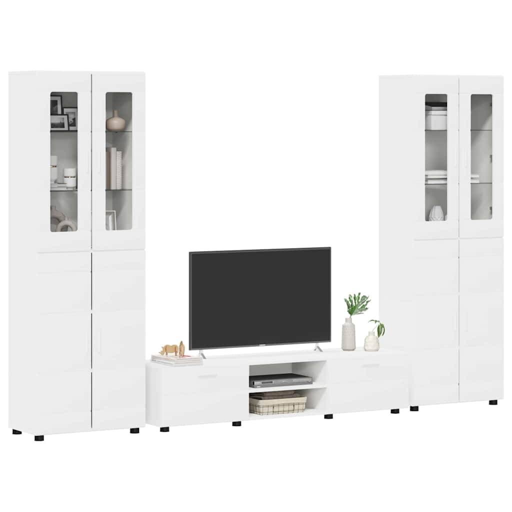 vidaXL TV-Schrankset mit Schubladen FLORIN 3 pcs Weiß Holzwerkstoff