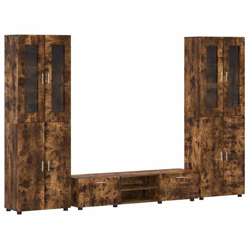vidaXL TV-Schrankset FLORIN 3 pcs Geräucherte Eiche Holzwerkstoff